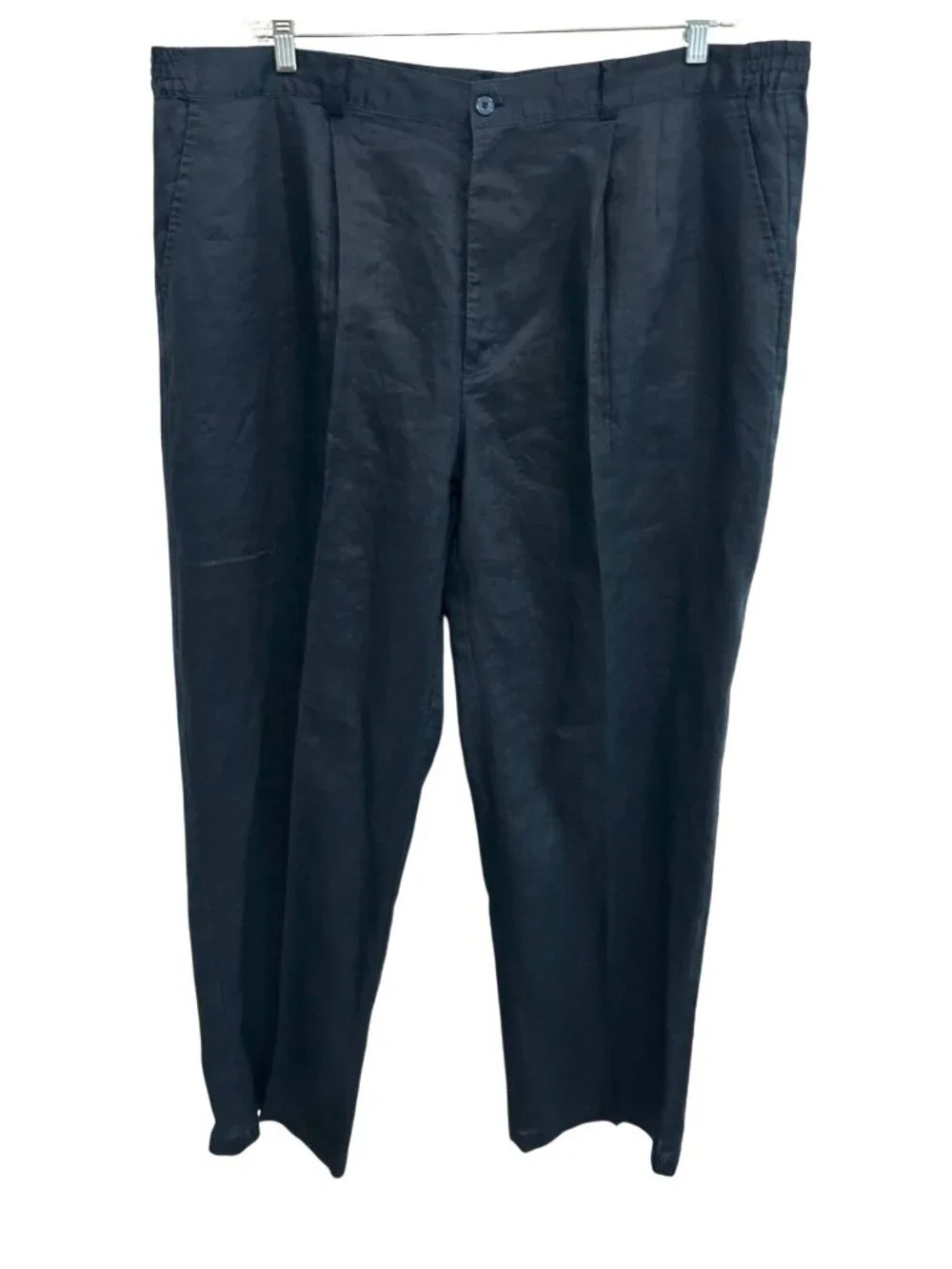 Godbody Collection 2XL Navy Linen Pants Pleated Elastic Waist Nomadcore Vintage